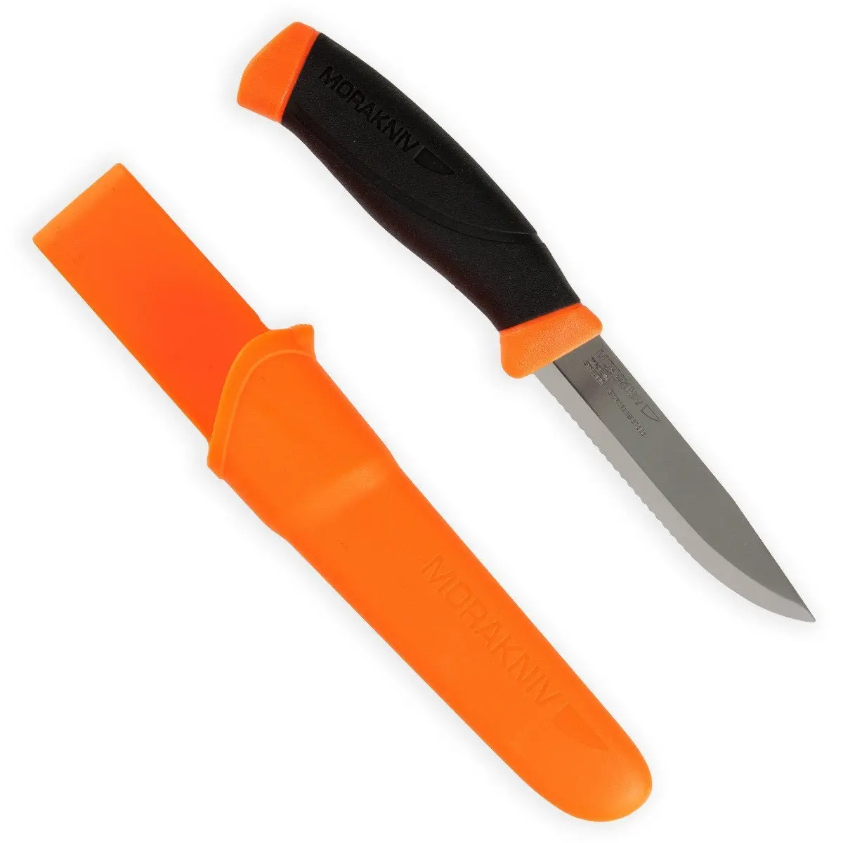 Нож Morakniv Companion (F Serrated серрейтор, нержавеющая сталь, оранжевый)