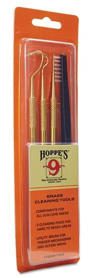 Набор сервисных инструментов Hoppe`s 9 (3стержня латунь с насадками+нейлон.щетка), блистер 
