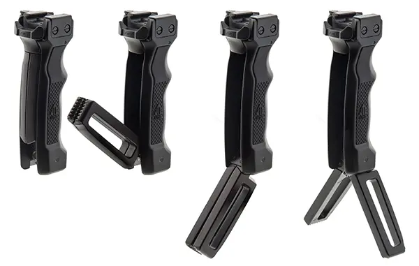 Рукоять-сошки Leapers UTG D Grip быстросъемная на Weaver 14,2-21,3см., алюминий, черный, 360гр.