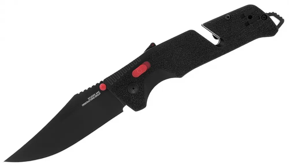 Trident Mk3 Black-Red - нож полуавтом, рук-ть черн GRN, клинок черн. D2